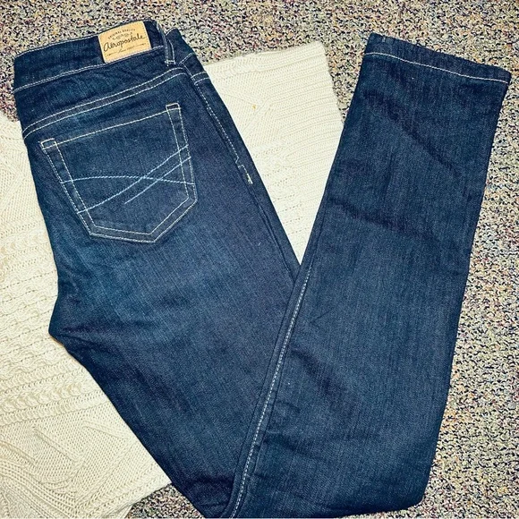 womens skinny blue Bayla Skinny denim jean size 0 - by Aéropostale
